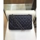 Replica Chanel Classic Jumbo CC Logo Turn Lock Chain Shoulder Strap Women's Black Caviar Leather Flap Bag