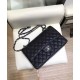 Replica Chanel Classic Jumbo CC Logo Turn Lock Chain Shoulder Strap Women's Black Caviar Leather Flap Bag