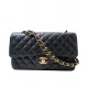 Imitation Chanel Jumbo Black Caviar Golden CC Lock Black Caviar Leather Female Flap Style Chain Bag 25CM