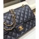 Imitation Chanel Jumbo Black Caviar Golden CC Lock Black Caviar Leather Female Flap Style Chain Bag 25CM