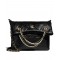 Imitated Chanel Women's Black Quilted Leather White Pearl & Chain Top Handle Double C Signature Medium Shopping Bag