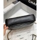 Imitated Chanel Women's Black Quilted Leather White Pearl & Chain Top Handle Double C Signature Medium Shopping Bag