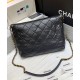 Imitated Chanel Women's Black Quilted Leather White Pearl & Chain Top Handle Double C Signature Medium Shopping Bag