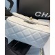 Fall Popular Women's White Quilted Leather Golden Chain Shoulder Strap Falbala Detail - Replica Chanel Small Flap Bag