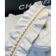 Fall Popular Women's White Quilted Leather Golden Chain Shoulder Strap Falbala Detail - Replica Chanel Small Flap Bag