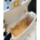 Fall Popular Women's White Quilted Leather Golden Chain Shoulder Strap Falbala Detail - Replica Chanel Small Flap Bag