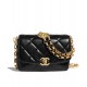 Fake Chanel Black Quilted Lambskin Leather Golden Chain Shoulder Strap Rounded Logo Decoration Women's Classic Small Flap Bag