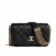 Fashion CC Logo Turn Lock Multiple Chain Shoulder Straps - Women's Chanel Black Quilted Leather Flap Crossbody Bag