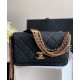 Fashion CC Logo Turn Lock Multiple Chain Shoulder Straps - Women's Chanel Black Quilted Leather Flap Crossbody Bag