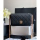 Fashion CC Logo Turn Lock Multiple Chain Shoulder Straps - Women's Chanel Black Quilted Leather Flap Crossbody Bag