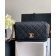 Fashion CC Logo Turn Lock Multiple Chain Shoulder Straps - Women's Chanel Black Quilted Leather Flap Crossbody Bag