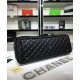 Celebrity Black Caviar Leather Antique Metal Chain Strap CC Logo Turn Lock - Faux Chanel Lady Large Flap Bag 46CM