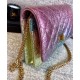 Replica Chanel 2.55 Colorful Crinkled Metallic Goatskin Golden Chain Wallet Women's Flap Crossbody Bag For Sale Pink