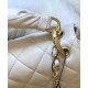 Elegant Style Single Top Handle Twist CC Turn Lock Golden Chain Shoulder Strap - Faux Chanel White Leather Tote Bag