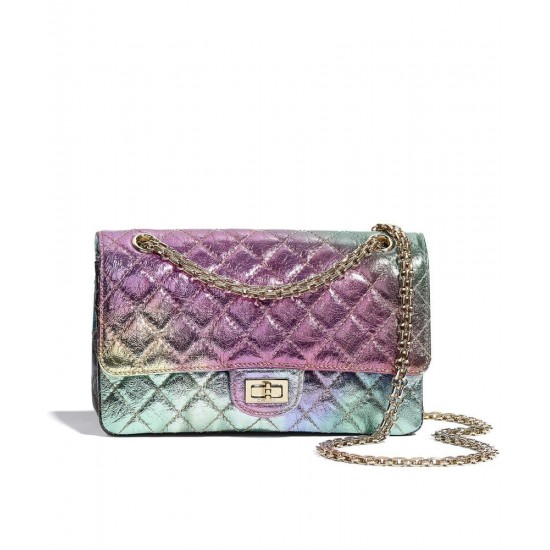 Fashion Colorful Crinkled Leather Quilted Style Silver Chain - Women's Chanel 2.55 Double Flaps Bag Pink