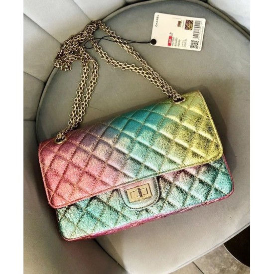 Fashion Colorful Crinkled Leather Quilted Style Silver Chain - Women's Chanel 2.55 Double Flaps Bag Pink