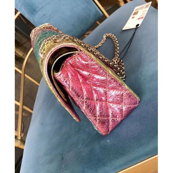 Fashion Colorful Crinkled Leather Quilted Style Silver Chain - Women's Chanel 2.55 Double Flaps Bag Pink