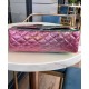 Fashion Colorful Crinkled Leather Quilted Style Silver Chain - Women's Chanel 2.55 Double Flaps Bag Pink