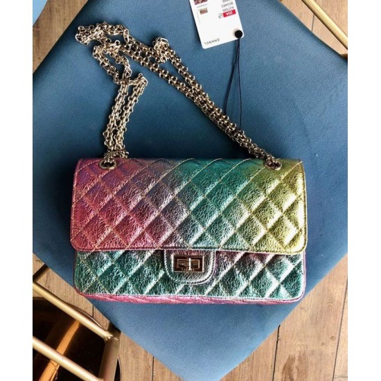 Fashion Colorful Crinkled Leather Quilted Style Silver Chain - Women's Chanel 2.55 Double Flaps Bag Pink