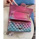 Fashion Colorful Crinkled Leather Quilted Style Silver Chain - Women's Chanel 2.55 Double Flaps Bag Pink