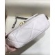 Replica Chanel 19 White Goatskin Leather Gold-Tone Silver-Tone & Ruthenium-Finish Metal Turn Lock Chain Detail Flap Bag For Ladies