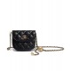 Low Price Golden Bead Detail CC Logo Turn Lock Flap Design Waist Bag - Women's Chanel Black Leather Mini Crossbody Bag