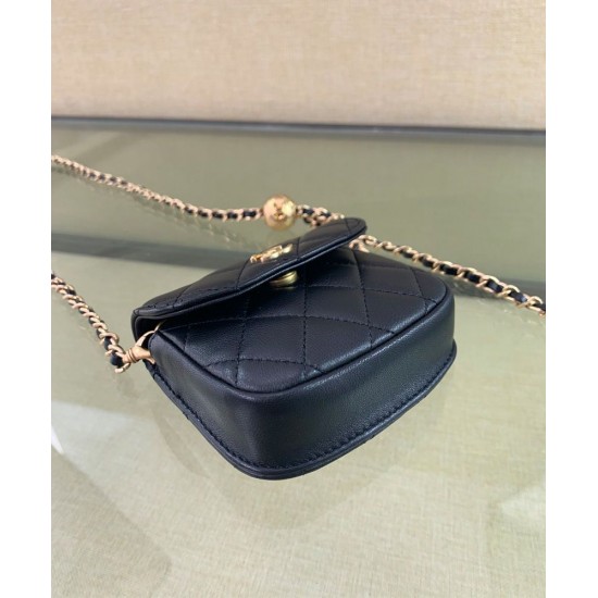 Low Price Golden Bead Detail CC Logo Turn Lock Flap Design Waist Bag - Women's Chanel Black Leather Mini Crossbody Bag