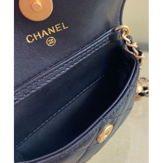 Low Price Golden Bead Detail CC Logo Turn Lock Flap Design Waist Bag - Women's Chanel Black Leather Mini Crossbody Bag