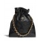 Fake Chanel Brass CC Signature Drawstring Closure Women's Medium Black Quilted Leather Chain Bucket Bag UK