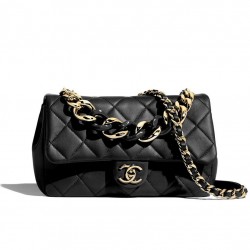 Top Sale Two-tone Top Handle Chain Shoulder Strap Classic CC Turn Lock - Imitation Chanel Black Quilted Leather Flap Bag