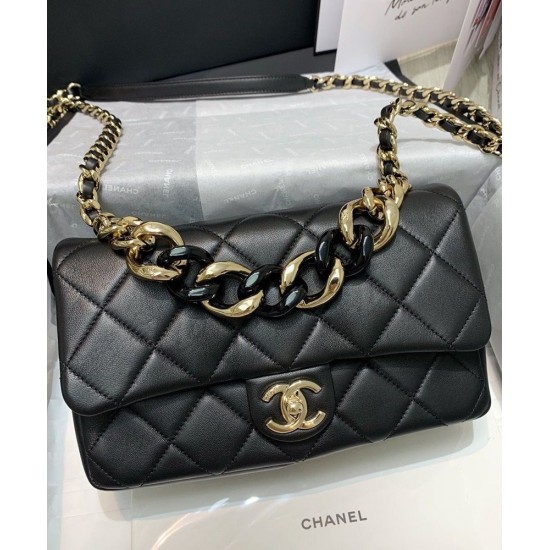 Top Sale Two-tone Top Handle Chain Shoulder Strap Classic CC Turn Lock - Imitation Chanel Black Quilted Leather Flap Bag