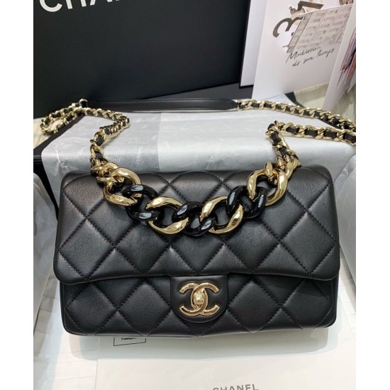 Top Sale Two-tone Top Handle Chain Shoulder Strap Classic CC Turn Lock - Imitation Chanel Black Quilted Leather Flap Bag