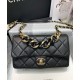 Top Sale Two-tone Top Handle Chain Shoulder Strap Classic CC Turn Lock - Imitation Chanel Black Quilted Leather Flap Bag