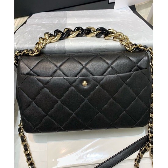 Top Sale Two-tone Top Handle Chain Shoulder Strap Classic CC Turn Lock - Imitation Chanel Black Quilted Leather Flap Bag