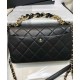 Top Sale Two-tone Top Handle Chain Shoulder Strap Classic CC Turn Lock - Imitation Chanel Black Quilted Leather Flap Bag