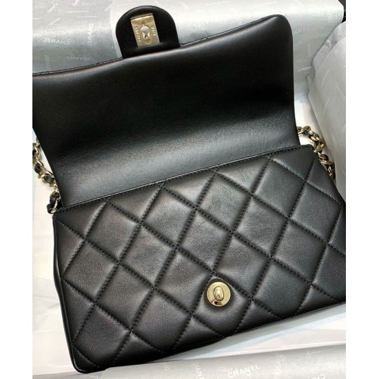 Top Sale Two-tone Top Handle Chain Shoulder Strap Classic CC Turn Lock - Imitation Chanel Black Quilted Leather Flap Bag