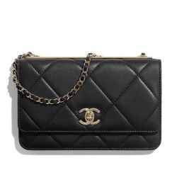 Best Price Burgundy Quilted Leather Top Golden Bar Detail Classic Chain Shoulder Strap - Fake Chanel Flap Wallet 19CM