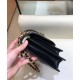 Low Price Classic Diamond Quilted Pattern Brass Chain Top Handle CC Turn Lock - Replica Chanel Black Leather Chain Bag 22CM