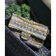 Replica Chanel Classic A01112 Golden CC Turn Lock Women's Multicolor Tweed Medium Flap Bag Apricot Online