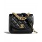 Hot Selling Yellow Gold Thick Chain Top Handle Front Pocket - Women's Chanel Black Quilted Leather Flap Bag