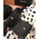 Hot Selling Yellow Gold Thick Chain Top Handle Front Pocket - Women's Chanel Black Quilted Leather Flap Bag