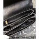 Chic Golden Detail Single Top Handle Envelope Flap Chain Shoulder Strap - Clone Chanel Ladies Black Leather Small Tote Bag