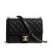 2022 New Top White Pearl Decoration CC Logo Turn Lock - Women's Fake Chanel Chain Strap Black Flap Bag