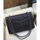 Latest V Type Quilted Leather Slipping Chain Shoulder Strap Silver Hardware - Replica Chanel Female Medium Flap Bag