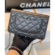 Imitation Chanel Fashion Asymmetric CC Logo Oversized Flap Design Black Quilted Leather Long Wallet Women's Chain Crossbody Bag