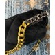 Precious Black Velvet Diamond-type Lattice Brass CC Lock & Chain Strap - Replica Chanel 19 Women's Flap Crossbody Bag 26CM