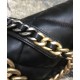 Top Sale Brass Chain Handle CC Logo Turn Lock Two-tone Chain Strap - Imitation Chanel Female Black Quilted Leather Maxi Flap Bag