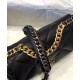 Fashion Black Goatskin Leather Two-tone Chain Detail Brass CC Turn Lock - Faux Chanel 19 Women's Quilted Leather Flap Bag AS1160 B04852 94305