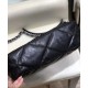 Hot Selling CC Motif Turn Lock Closure Brass Chain Top Handle Rhombus Quilted Pattern - Fake Chanel 19 Black Goatskin Leather Flap Bag 30CM