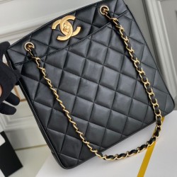 Chanel Maxi Shopping Bag Black For Women 11.8in/30cm